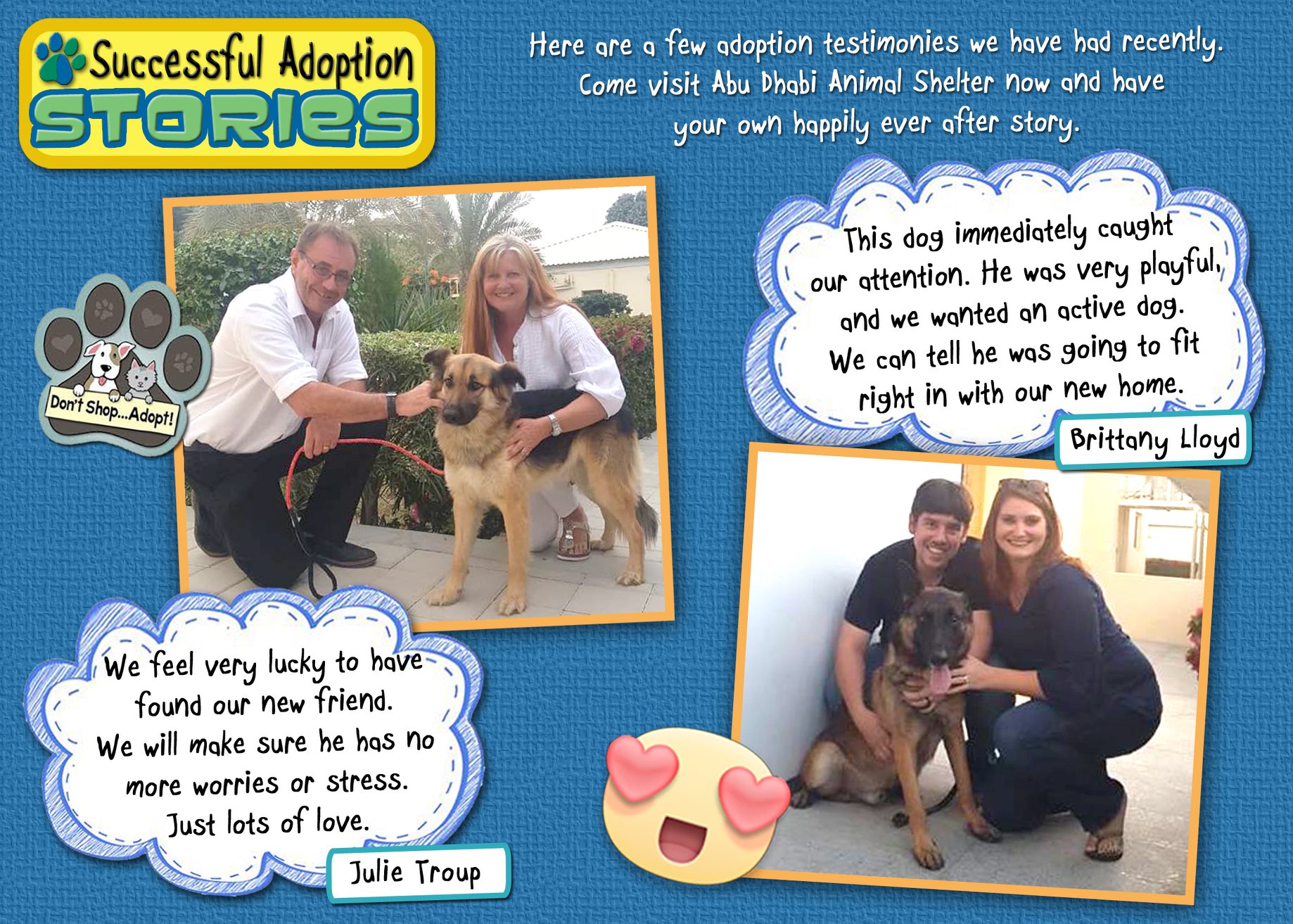 قصص سعيدة لتبني الحيوانات الأليفة لدينا